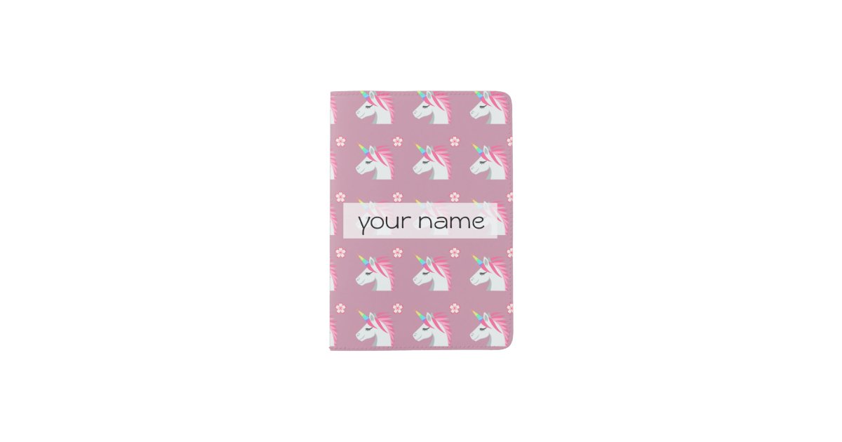 かわいガーリーいピンクの一角花絵文字 パスポートカバー Zazzle Co Jp