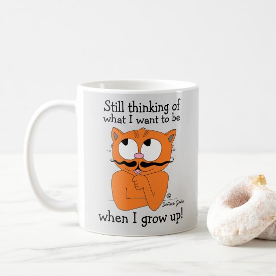 ことわざのおもしろい口ひげ猫 コーヒーマグカップ Zazzle Co Jp