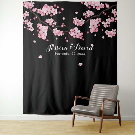 さくらんぼ花エレガントの結婚フローラの背景 タペストリー Zazzle Co Jp