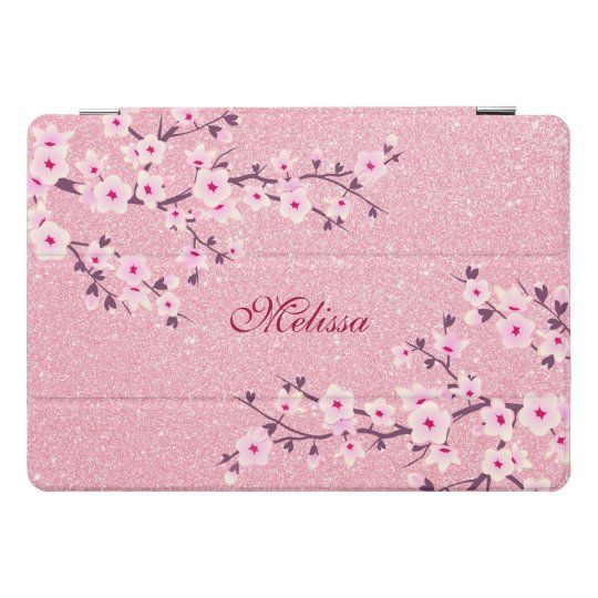 さくらんぼ花ピンクグリッターモノグラム Ipad Proカバー Zazzle Co Jp