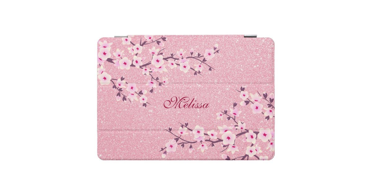 さくらんぼ花ピンクグリッターモノグラム Ipad Proカバー Zazzle Co Jp