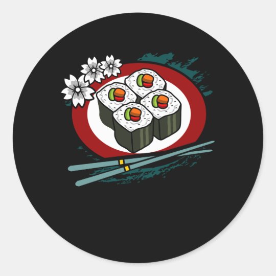 すしレトロヴィンテージ日本のアニメフードアート ラウンドシール Zazzle Co Jp