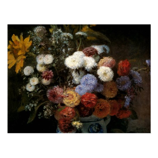 つぼ 1869年 のピエール オーギュスト ルノワールの花 ポストカード Zazzle Co Jp