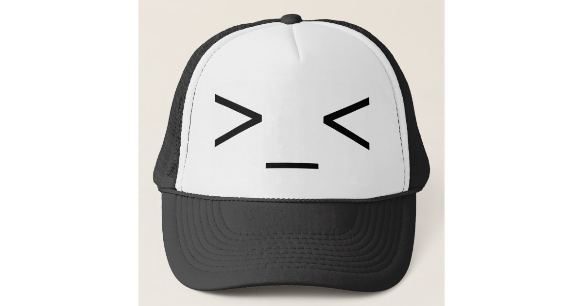 の怒っている顔文字の帽子 キャップ Zazzle Co Jp