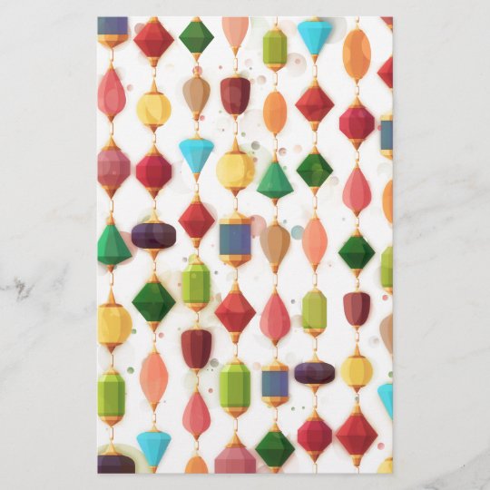 ぶら下がったな宝石のビーズのカーテン 便箋 Zazzle Co Jp