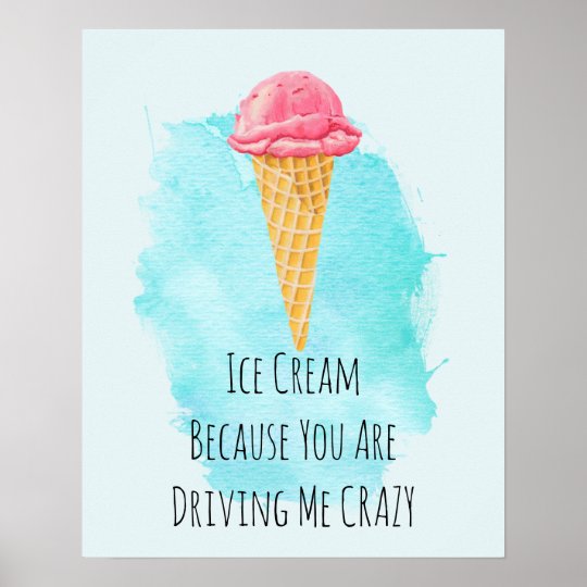 アイスクリームのしゃれのおもしろいな冗談のユーモア ポスター Zazzle Co Jp