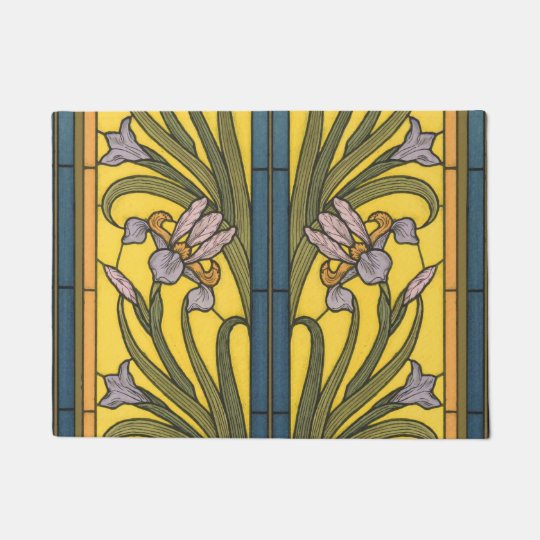 アイリスフラワーアールヌーボーステンドグラス模様 ドアマット Zazzle Co Jp アイリスフラワーアールヌーボーステンドグラス模様 ドアマット Zazzle Co Jp