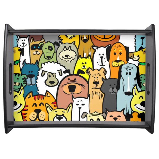 アニメの犬と猫のイラスト トレー Zazzle Co Jp アニメの犬と猫のイラスト トレー Zazzle Co Jp