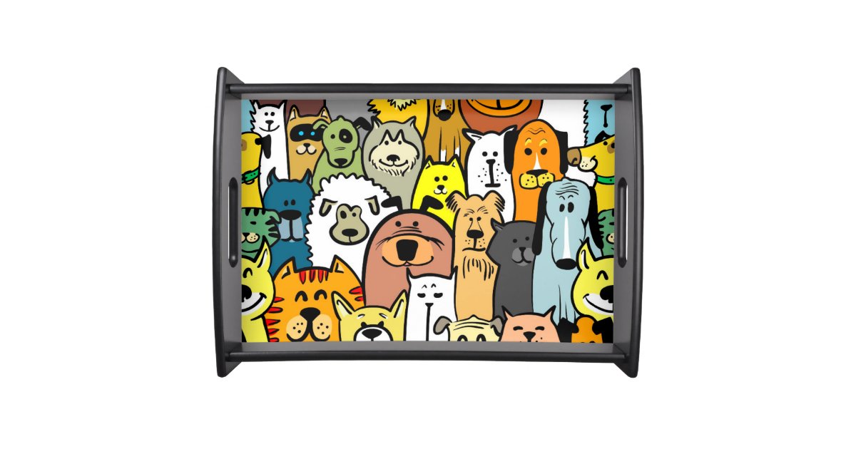 アニメの犬と猫のイラスト トレー Zazzle Co Jp アニメの犬と猫のイラスト トレー Zazzle Co Jp