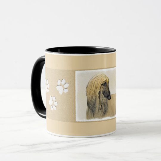 アフガン ハウン絵画ドさん かわいいオリジナルの犬アート マグカップ Zazzle Co Jp