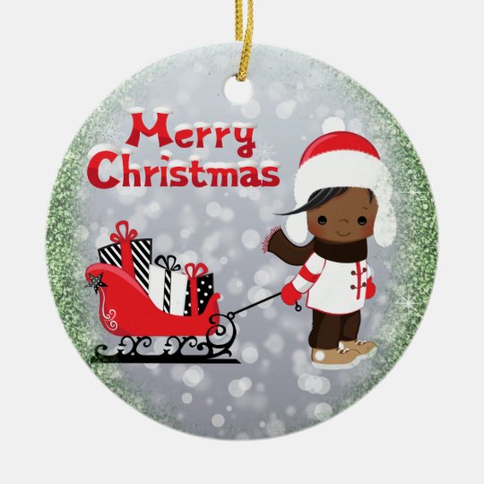 アフリカ系アメリカ人のクリスマス装飾品 セラミックオーナメント Zazzle Co Jp