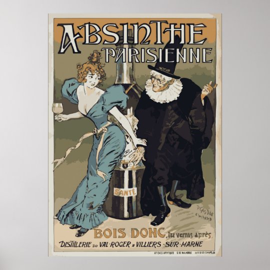 アブシンテパリジェンヌヴィンテージフランスの広告ズ ポスター Zazzle Co Jp