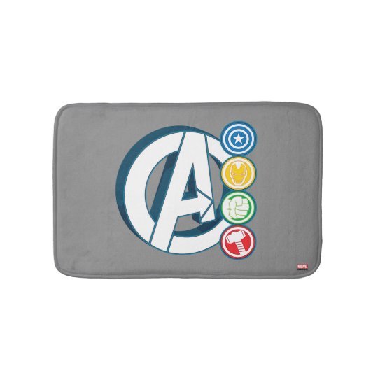 アベンジャーズキャラクターロゴ バスマット Zazzle Co Jp