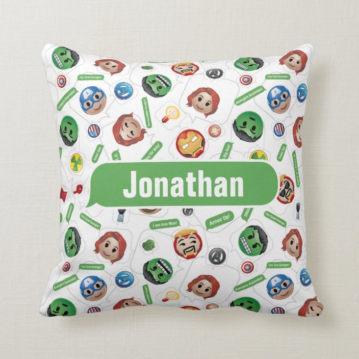 アベンジャーズ絵文字キャラクター文字パターン クッション Zazzle Co Jp