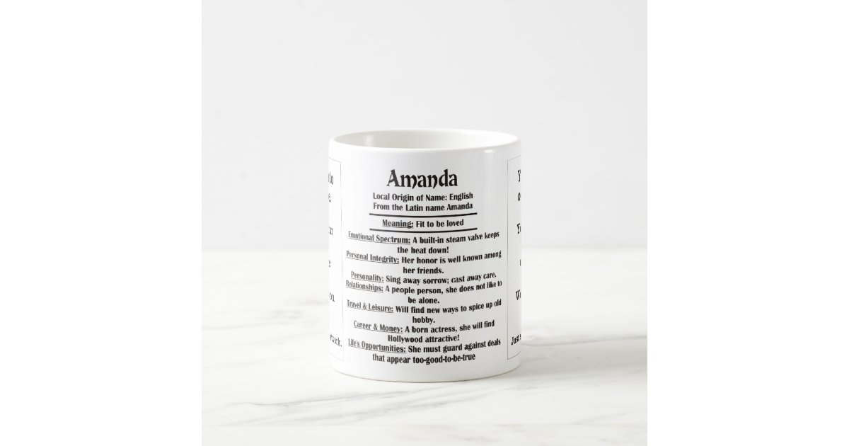 アマンダ 起源および意味およびあなたの写真 コーヒーマグカップ Zazzle Co Jp