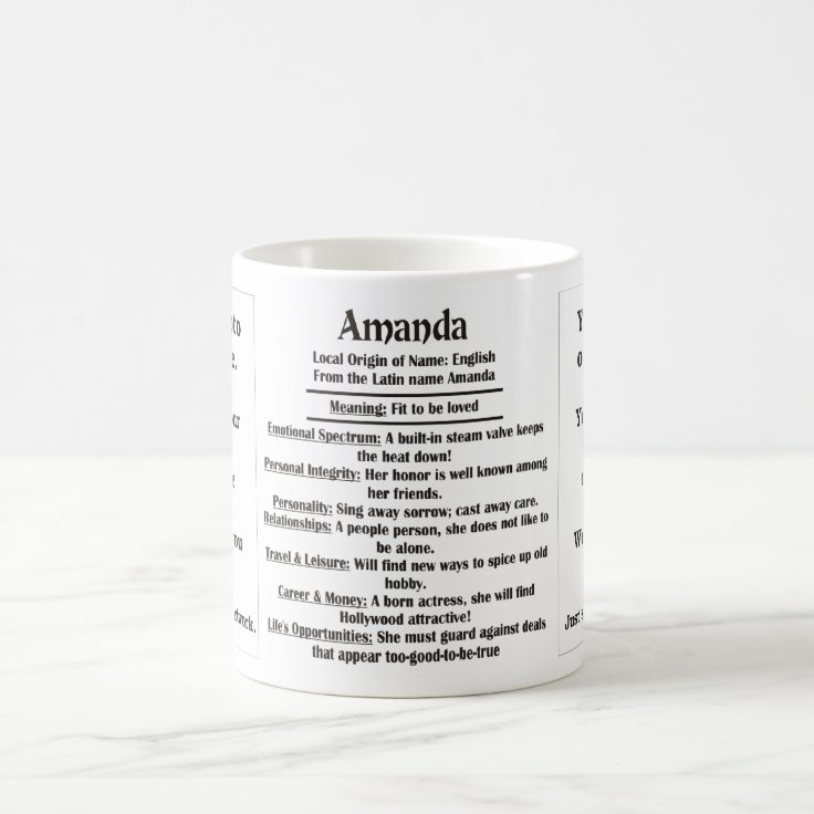 アマンダ 起源および意味およびあなたの写真 コーヒーマグカップ Zazzle Co Jp