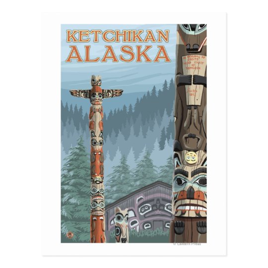 アラスカのトーテムポール Ketchikan アラスカ ポストカード Zazzle Co Jp