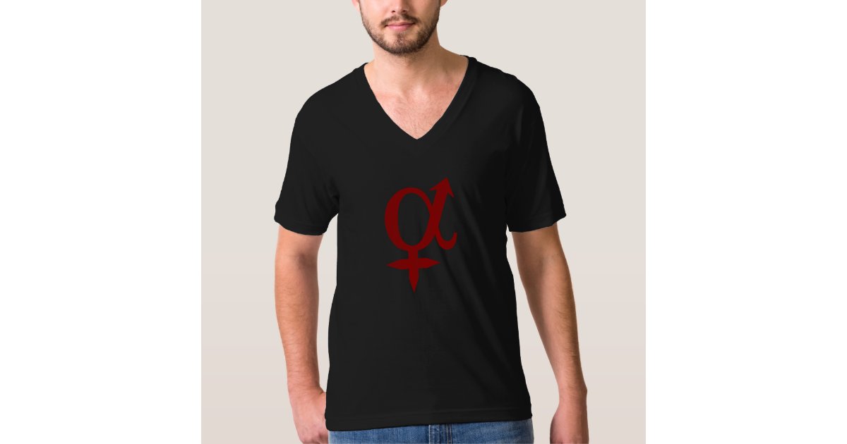 アルファ男女両性具有のv首のtシャツ Tシャツ Zazzle Co Jp