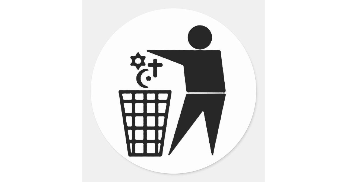 アンチ宗教のステッカー ラウンドシール Zazzle Co Jp アンチ宗教のステッカー ラウンドシール Zazzle Co Jp