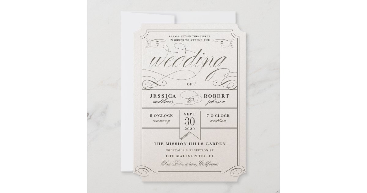 アンティークチケットヴィンテージ結婚式 招待状 Zazzle Co Jp アンティークチケットヴィンテージ結婚式 招待状 Zazzle Co Jp