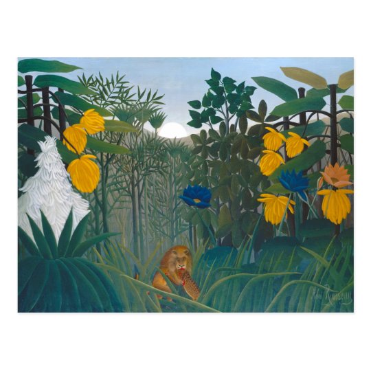 アンリ ルソーさんがライオンの絵を復元 ポストカード Zazzle Co Jp