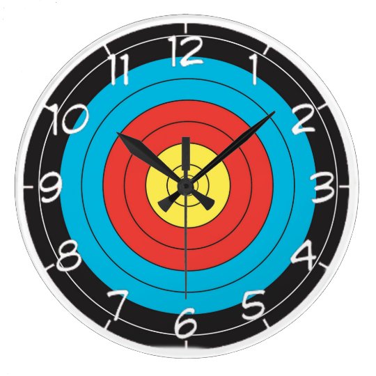 アーチェリーターゲット デザインの柱時計 ラージ壁時計 Zazzle Co Jp