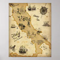 イタリアの宝の地図 – その下に何が存在するか ポスター | Zazzle.co.jp