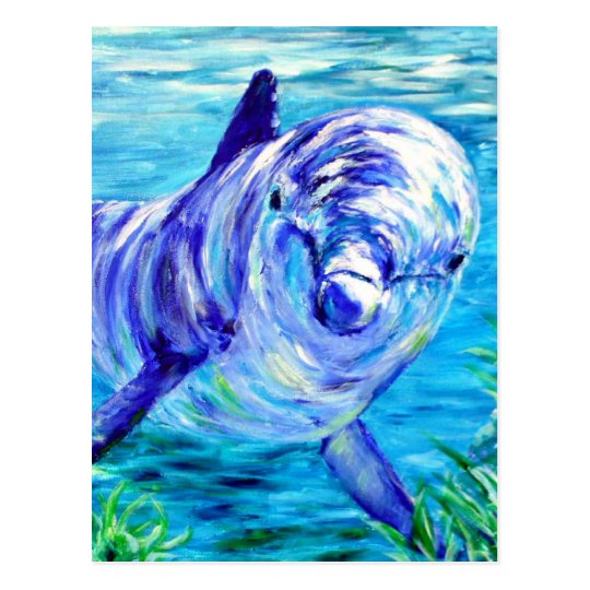 イルカの水中写真を絵を描いている海のイルカ ポストカード Zazzle Co Jp