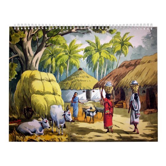インドの村の絵画のカレンダー カレンダー Zazzle Co Jp インドの村の絵画のカレンダー カレンダー Zazzle Co Jp