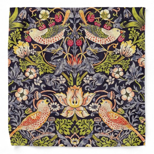 ウィリアム モリスのいちごの盗人の花柄アールヌーボー バンダナ Zazzle Co Jp