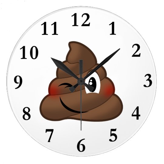 ウィンキングウンチ絵文字 ラージ壁時計 Zazzle Co Jp