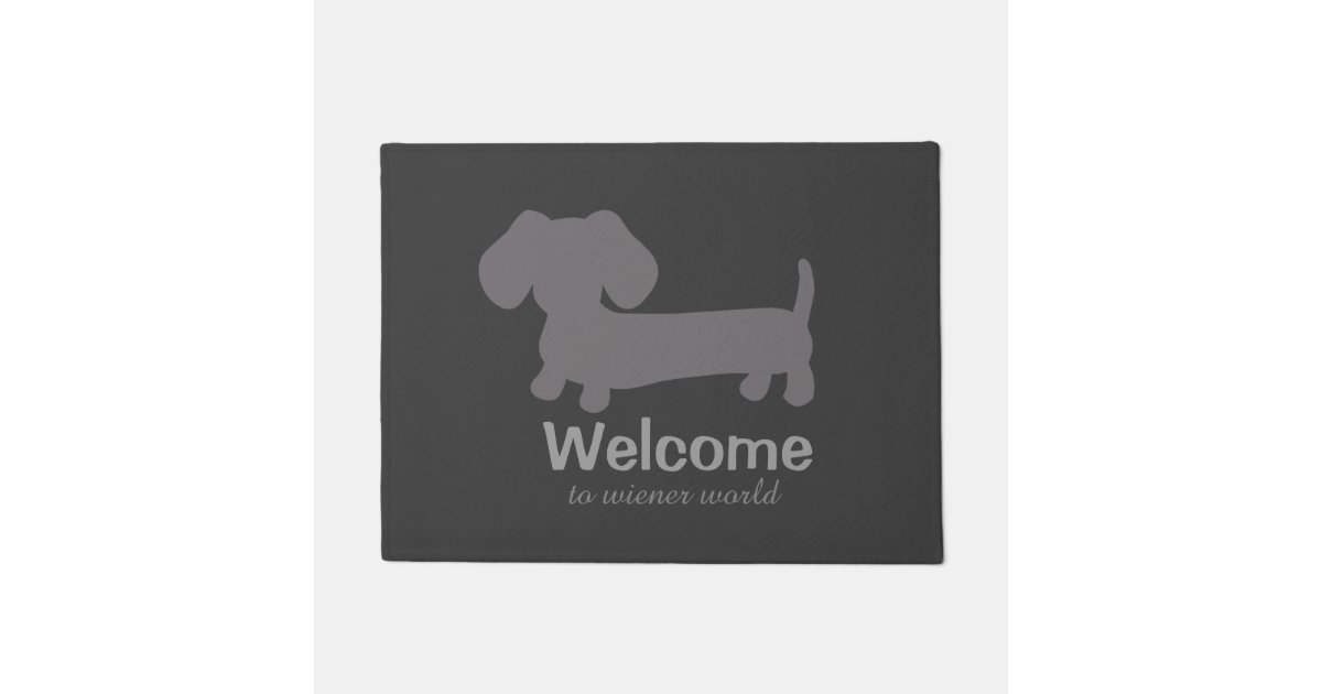 ウインナー犬の世界の正面玄関のマットの玄関マットへの歓迎 ドアマット Zazzle Co Jp