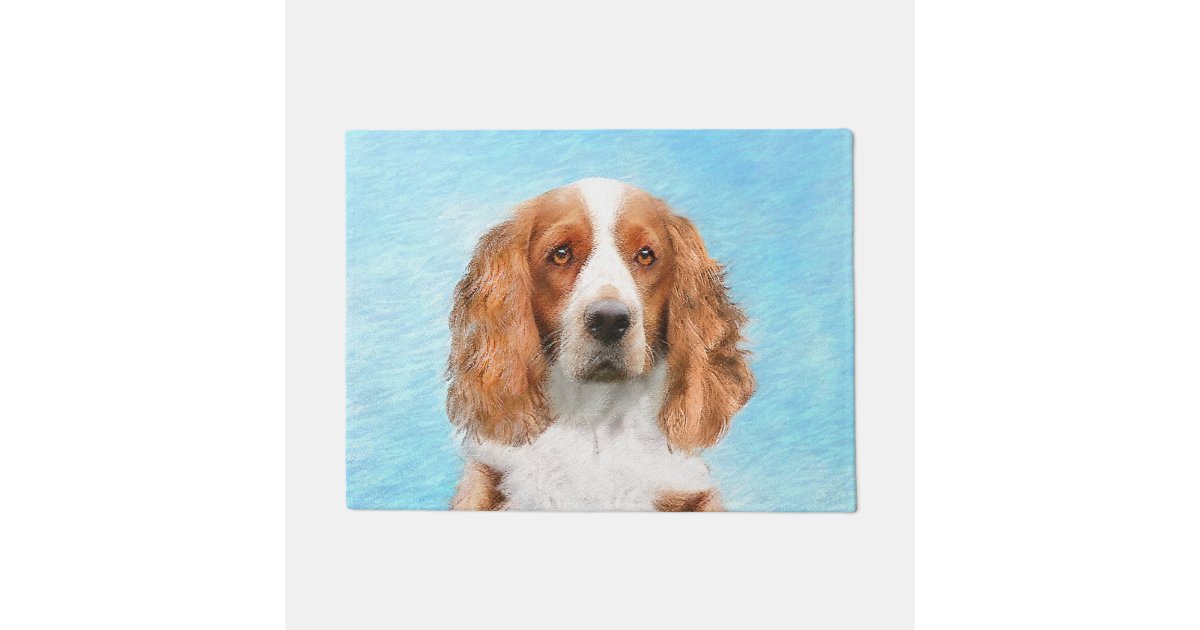 ウェルシュ スプリンガー スパニエル犬絵画ズ オリジナル ドッグ アート ドアマット Zazzle Co Jp