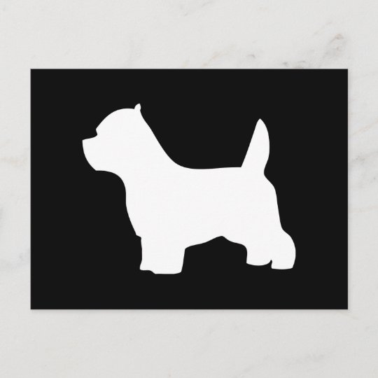 ウエスト ハイランド ホワイト テリア犬 Westieのシルエット ポストカード Zazzle Co Jp