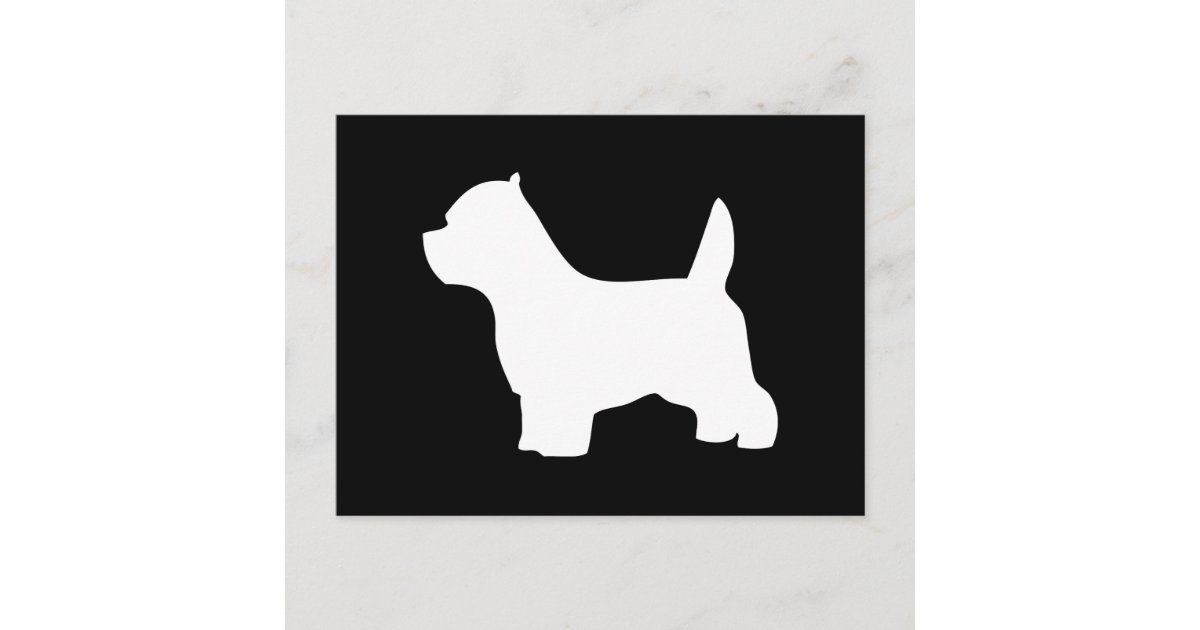 ウエスト ハイランド ホワイト テリア犬 Westieのシルエット ポストカード Zazzle Co Jp