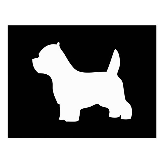 ウエスト ハイランド ホワイト テリア犬 Westieのシルエット ポストカード Zazzle Co Jp