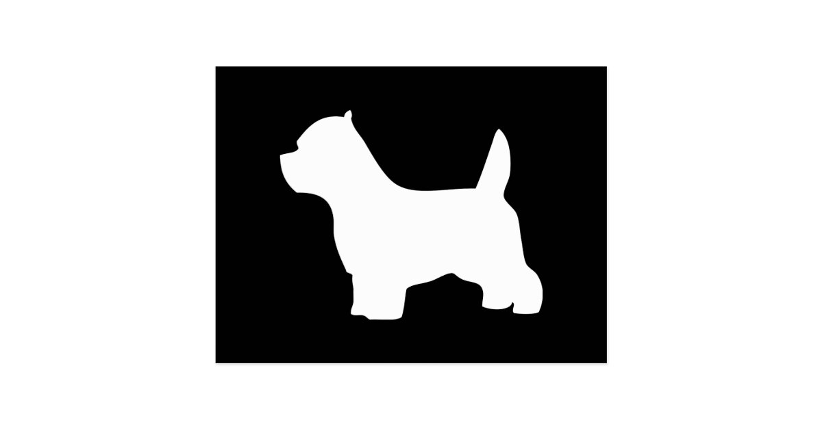 ウエスト ハイランド ホワイト テリア犬 Westieのシルエット ポストカード Zazzle Co Jp