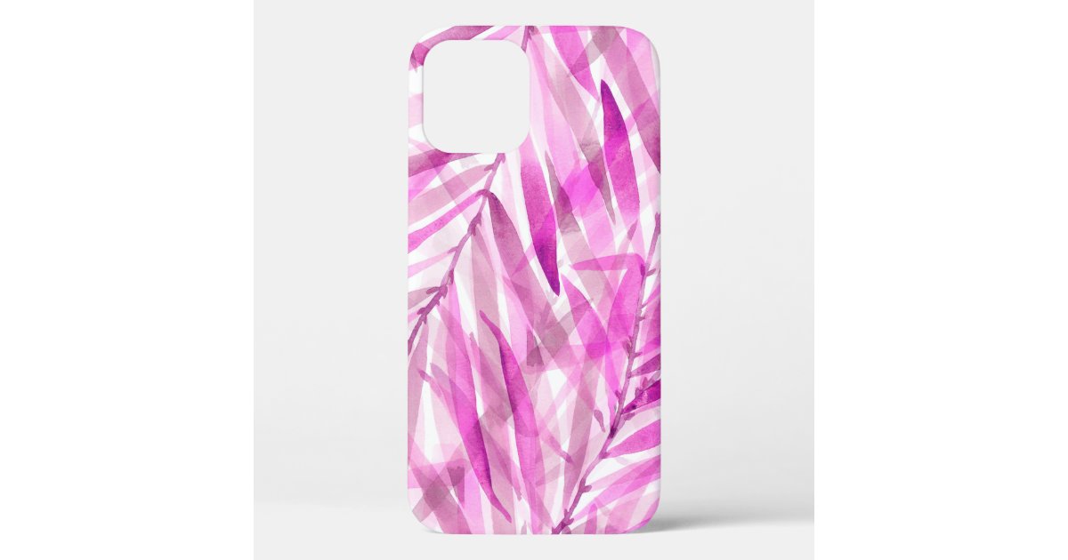 ウォーターカラーパームスハワイアントロピカルイン明るい赤紫色 Iphone 12 Proケース Zazzle Co Jp