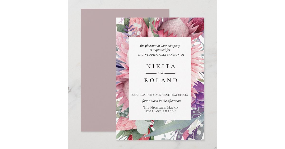 エキゾチックプロテアフローラ結婚式招待状 招待状 Zazzle Co Jp