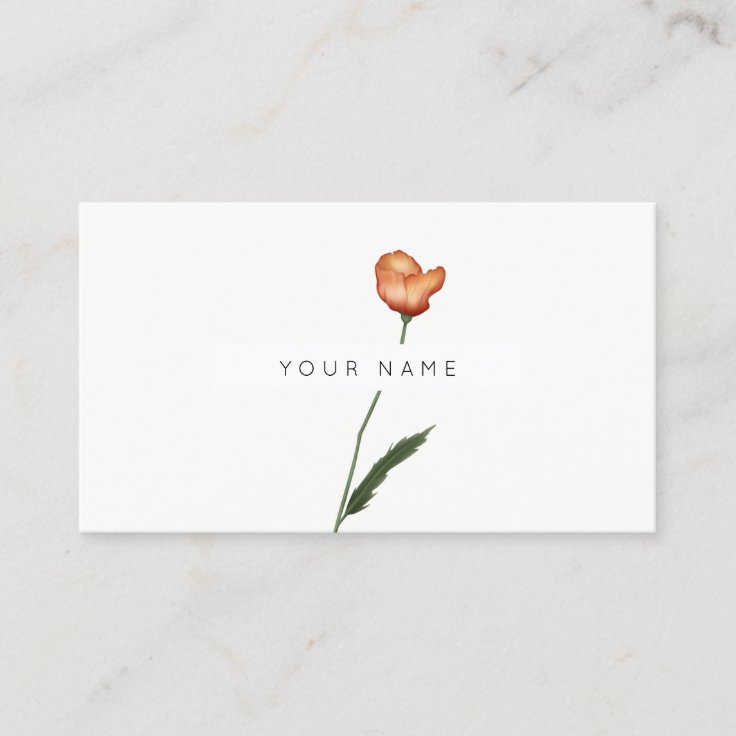 エコボタニックポピー種子緑バラの花 名刺 Zazzle Co Jp