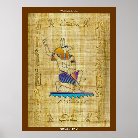 エジプトの神の パピルスのanubis の芸術ポスター ポスター Zazzle Co Jp