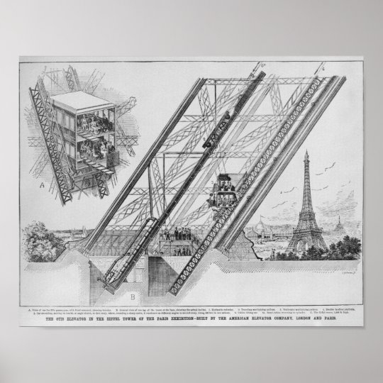 エッフェル塔のオーティスのエレベーター ポスター Zazzle Co Jp