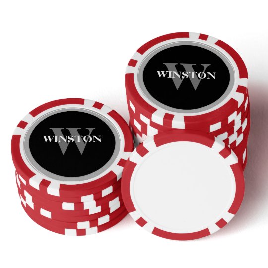 エレガントなモノグラムのセリフのフォントのクラシック ポーカーチップ Zazzle Co Jp