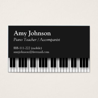 音楽教室とピアノの先生の名刺 可愛い名刺屋さん 音楽教室とピアノの先生の名刺 可愛い名刺屋さん