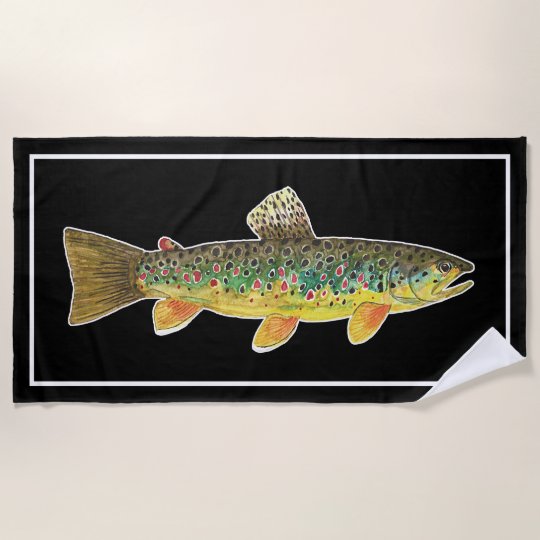 オオマスフライ釣魚魚カッコいい学 ビーチタオル Zazzle Co Jp