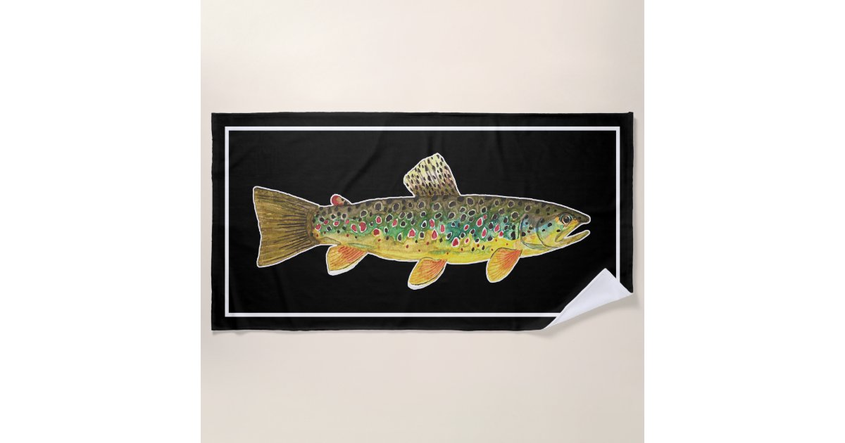 オオマスフライ釣魚魚カッコいい学 ビーチタオル Zazzle Co Jp