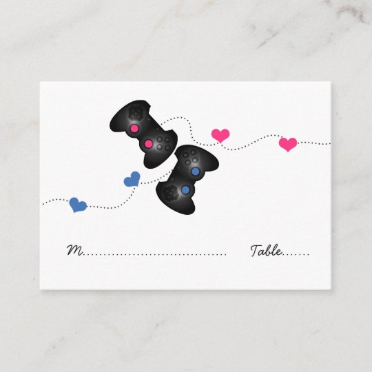 オタク系のなゲーマーの結婚式の座席表の暗闇 青かピンク プレイスカード Zazzle Co Jp
