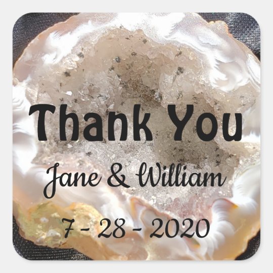 オパール ジオードの名前と日付を教えてくれてありがとう スクエアシール Zazzle Co Jp