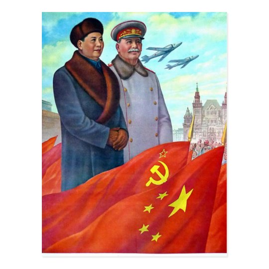 オリジナルプロパガンダの毛沢東とジョセフ スターリン ポストカード Zazzle Co Jp