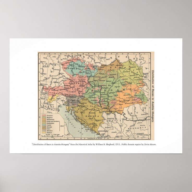 オーストリアハンガリー1911の地図 ポスター Zazzle Co Jp
